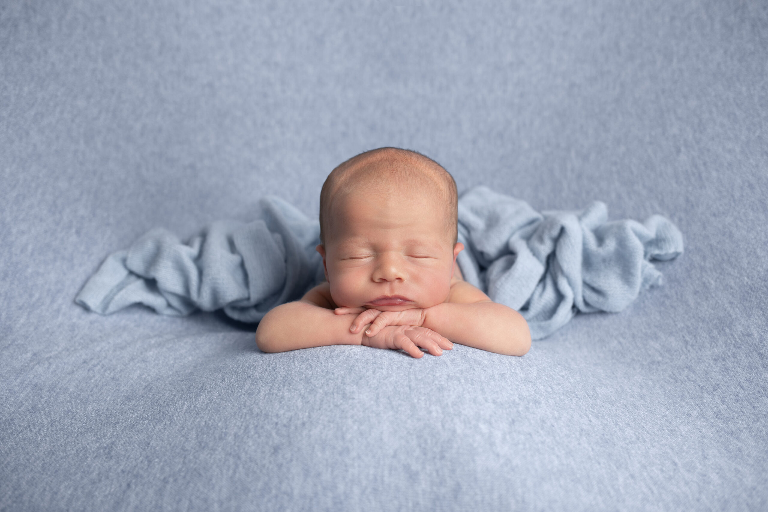 newborn photography studio baby boy blue Liverpool