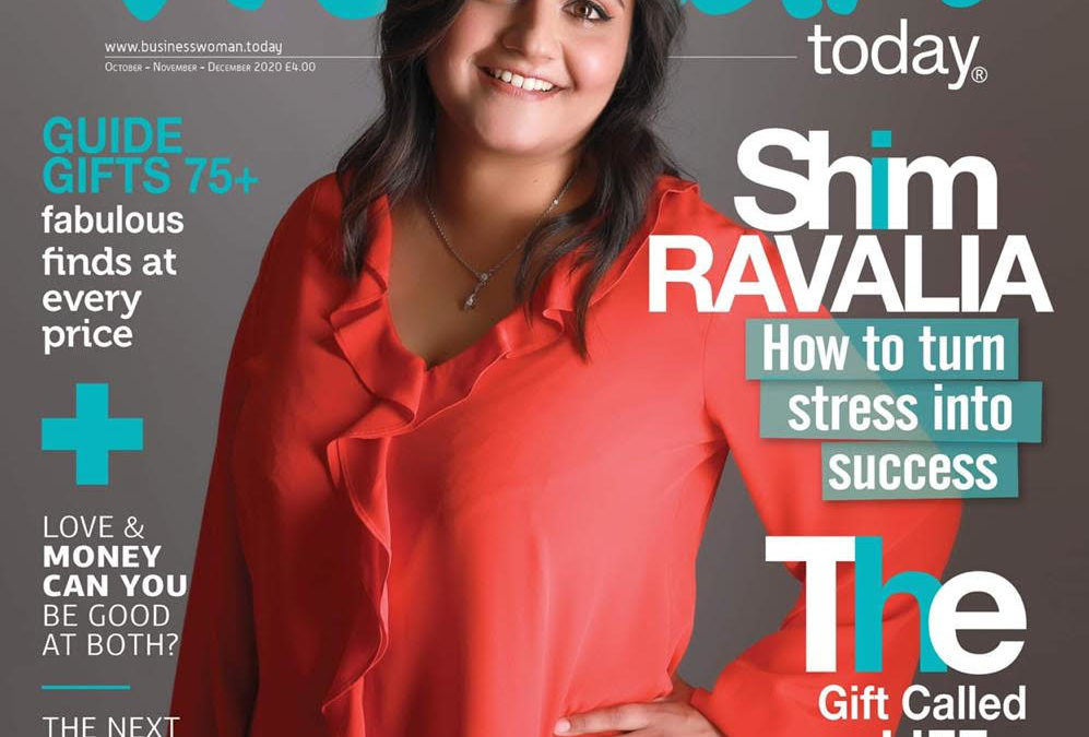Shim Ravalia from The Gut Intuition on the cover of The Business Woman Today magazine. Photo by Xposure Studios.