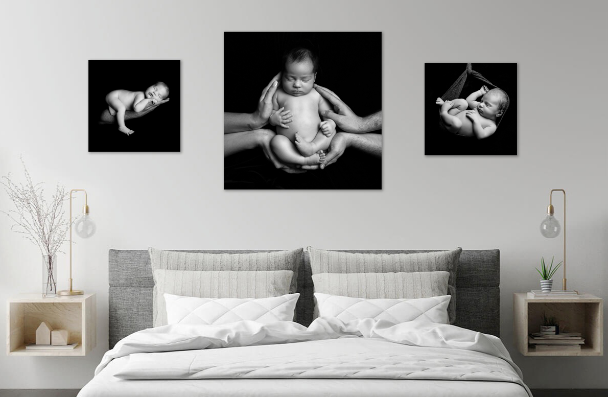 Peekaboo Newborn photography wall art example in room