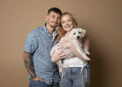 Family Portrait Photoshoot Peekaboo Liverpool young family with dog