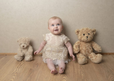 Little sitters baby toddler Photoshoot Peekaboo Liverpool baby girl teddy bears