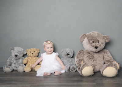 Little sitters baby toddler Photoshoot Peekaboo Liverpool baby with teddy bears