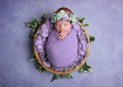 Newborn photoshoot Peekaboo Liverpool lilac and ivy