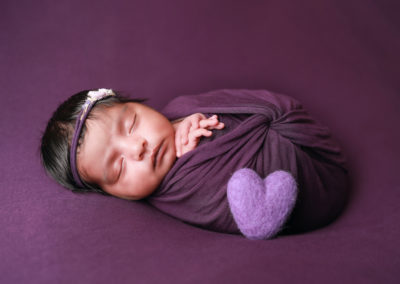Newborn photoshoot Peekaboo Liverpool deep purple
