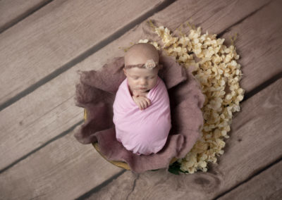 Newborn pphotography Liverpool baby girl pink bowl prop
